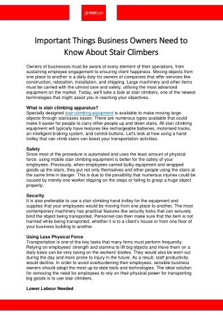 Important Things Business Owners Need to Know About Stair Climbers