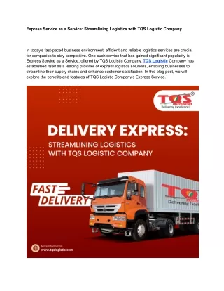 express service as a service streamlining