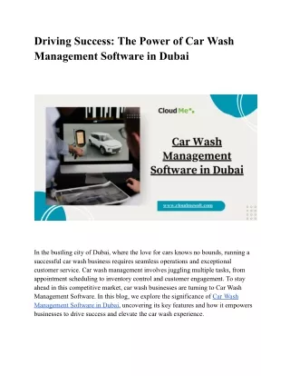 driving success the power of car wash management