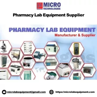 Best Pharmacy Lab Equipment Supplier - MICRO Technologies