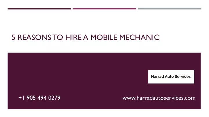 5 reasons to hire a mobile mechanic