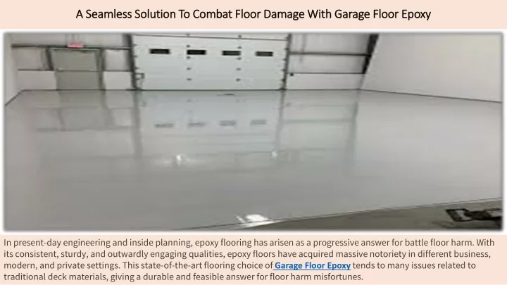 a seamless solution to combat floor damage with garage floor epoxy