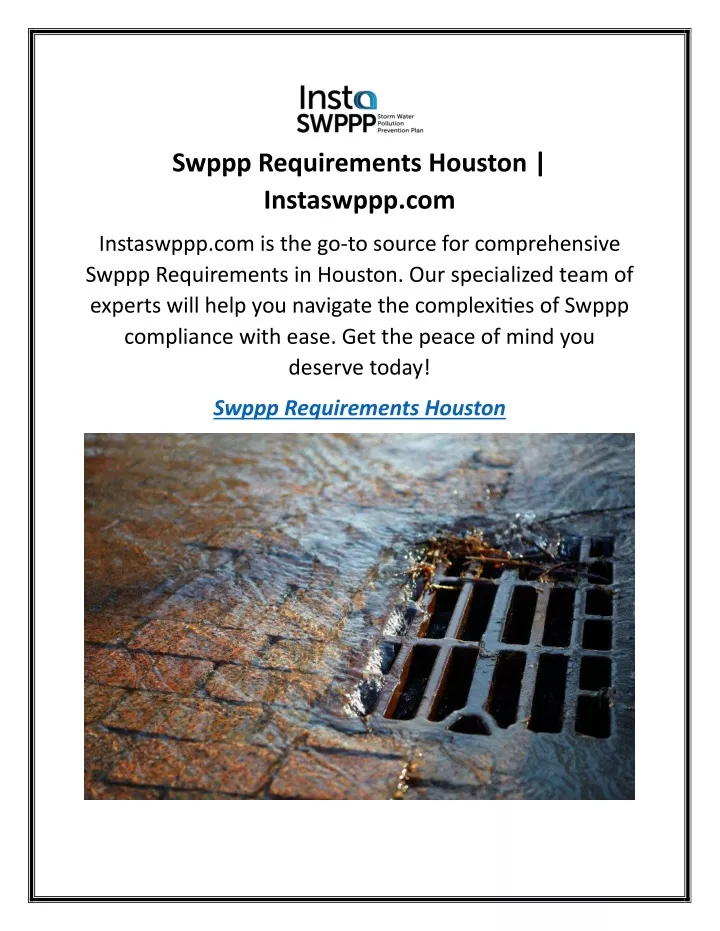 swppp requirements houston instaswppp com