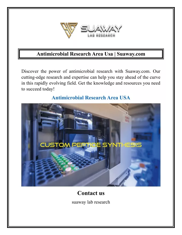 antimicrobial research area usa suaway com