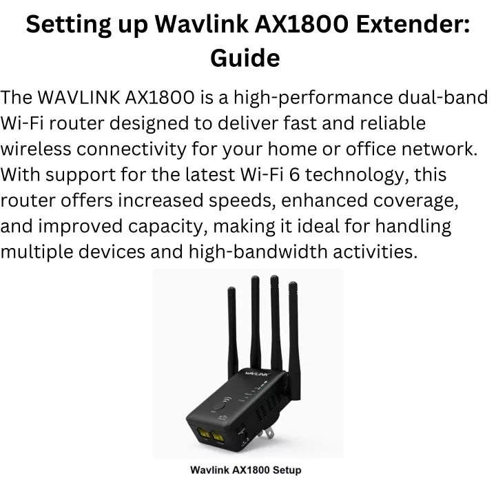 setting up wavlink ax1800 extender guide