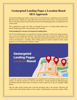 Geotargeted Landing Pages a Location-Based SEO Approach