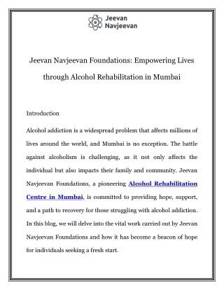 Alcohol Rehabilitation Centre in Mumbai Call-7428290580
