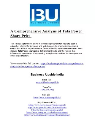 A Comprehensive Analysis of Tata Power Share Price