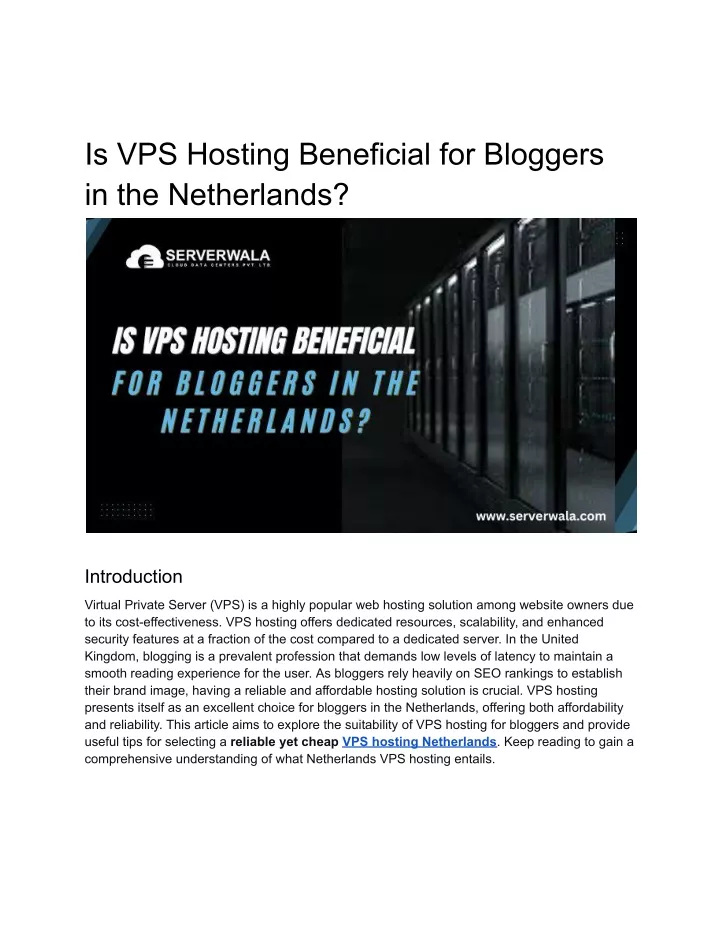 is vps hosting beneficial for bloggers