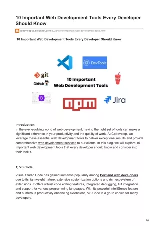 10 Important Web Development Tools Every Developer Should Know