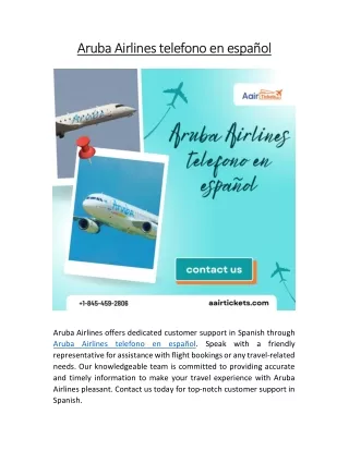 Aruba Airlines telefono en español |  1-845-459-2806