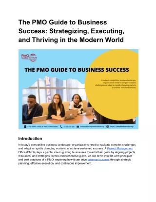 The PMO Guide to Business Success_ Strategizing, Executing, and Thriving in the Modern World