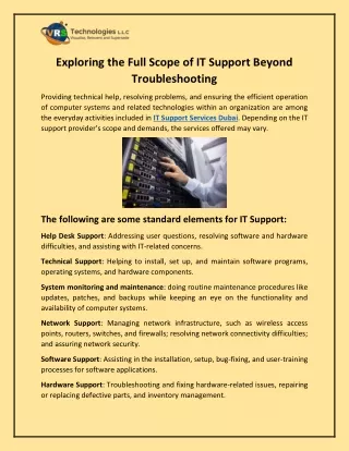 exploring the full scope of it support beyond