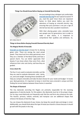 things you should know before buying an emerald