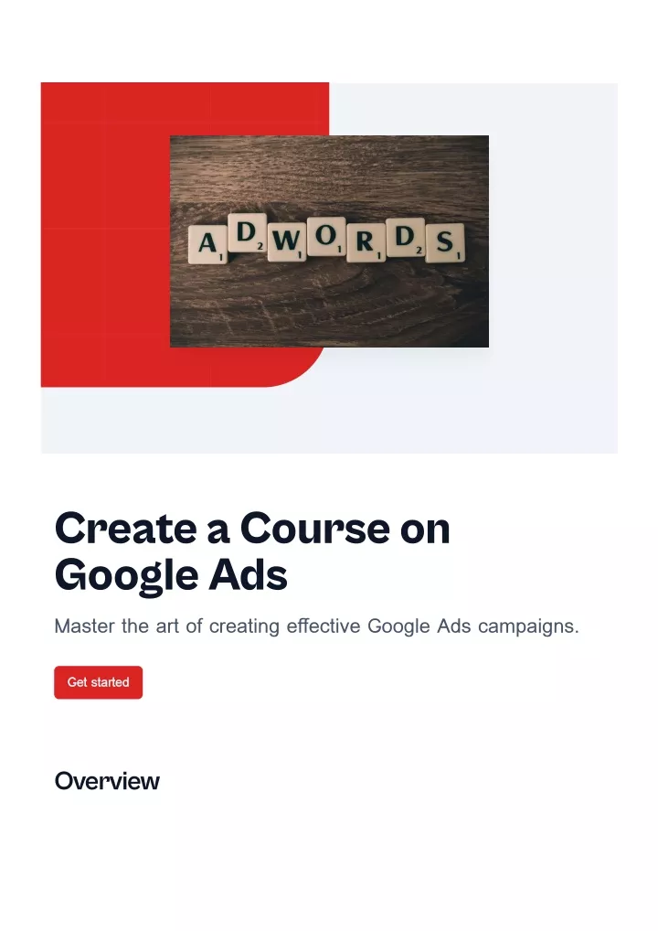 create a course on google ads master