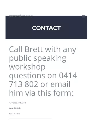 Public Speaking Training | Presentation Skills Course | Contact Us