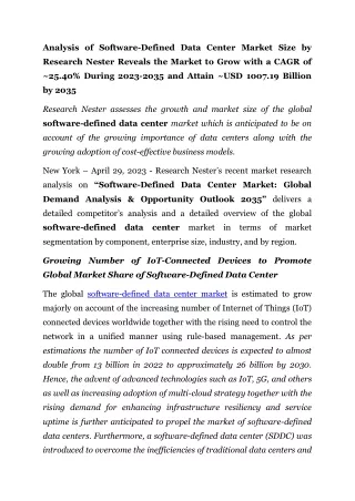 analysis of software defined data center market