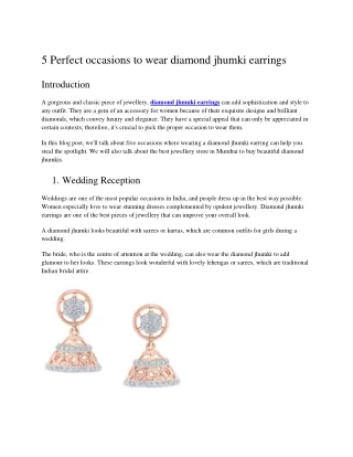 Perfect occasions to wear diamond jhumki earrings_Yash