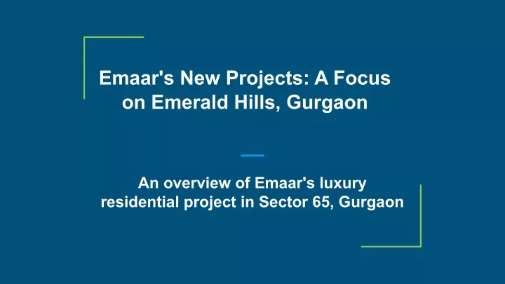 emaar s new projects a focus on emerald hills