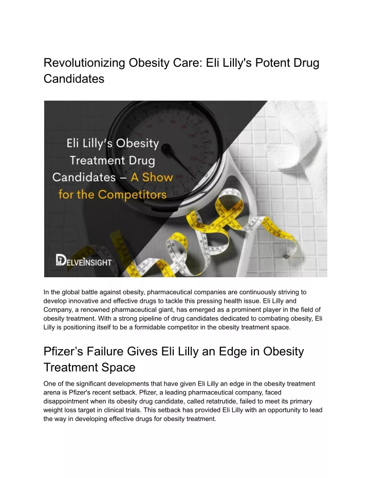 revolutionizing obesity care eli lilly s potent