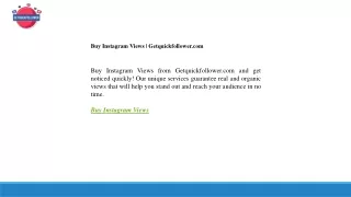 Buy Instagram Views  Getquickfollower.com