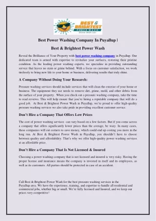best power washing company in puyallup