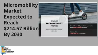 Micromobility-Market to Undertake Strapping Growth by 2030