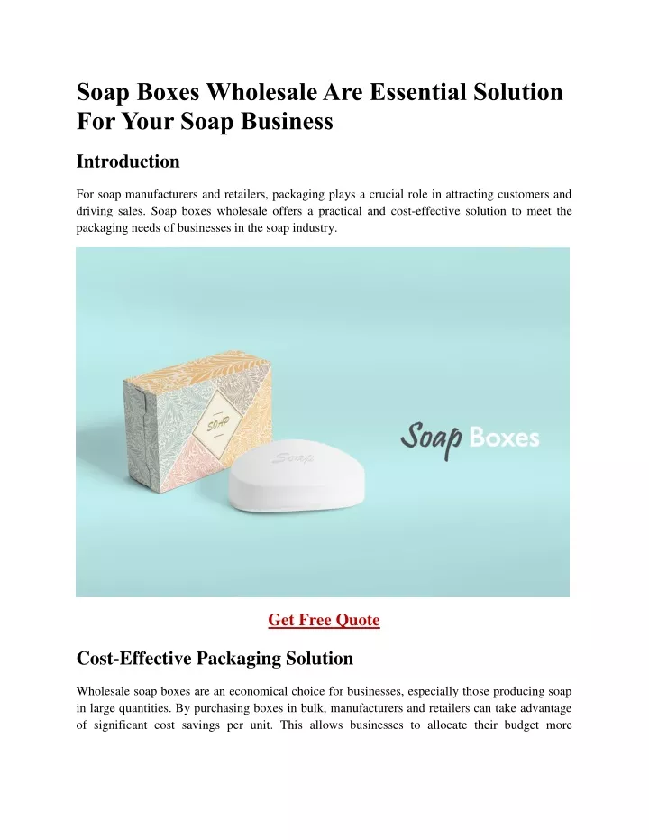 soap boxes wholesale are essential solution