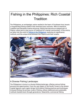 Fishing in the Philippines_ Rich Coastal Tradition