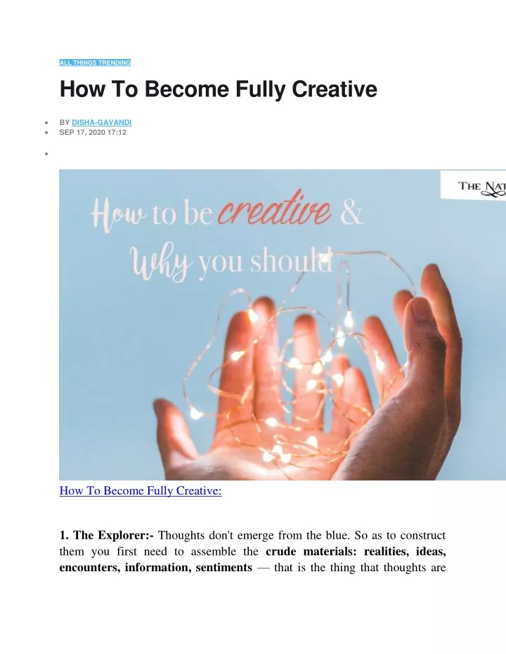 all things trending how to become fully creative