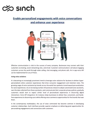 enable personalized engagements with voice