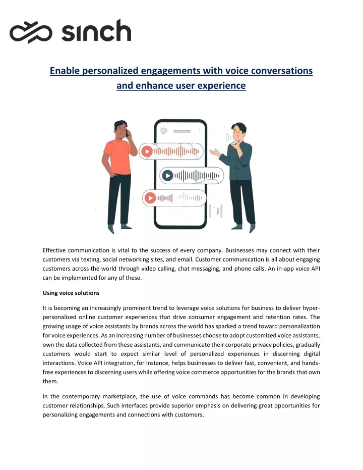 enable personalized engagements with voice