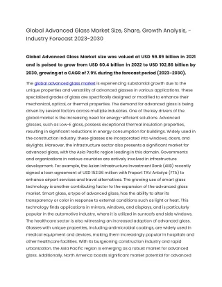 global advanced glass market size share growth