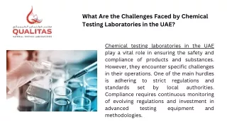 What Are the Challenges Faced by Chemical Testing Laboratories in the UAE