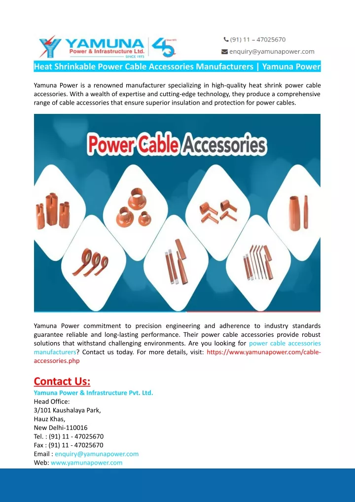 heat shrinkable power cable accessories