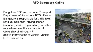 RTO Bangalore Online