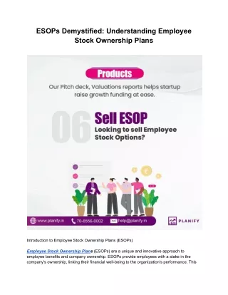 ESOPs Demystified_ Understanding Employee Stock Ownership Plans