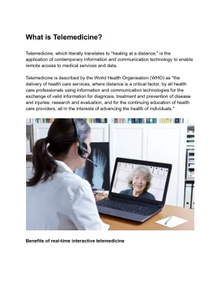 What are the Different Types of Telemedicine