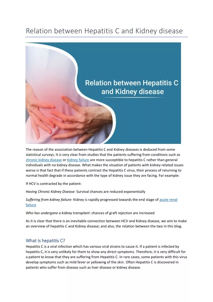 relation between hepatitis c and kidney disease