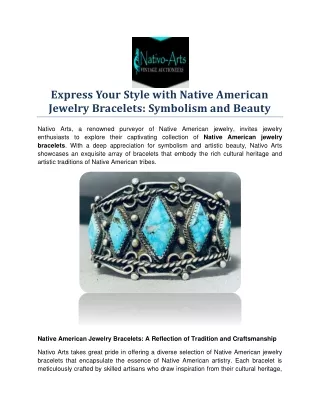 Express Your Style with Native American Jewelry Bracelets: Symbolism and Beauty