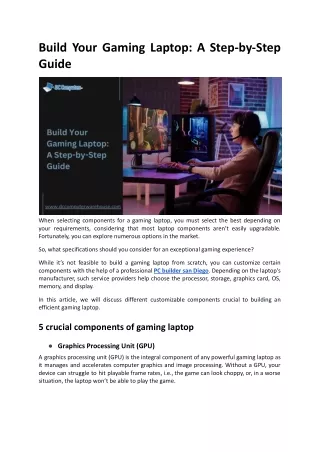 build your gaming laptop a step by step guide