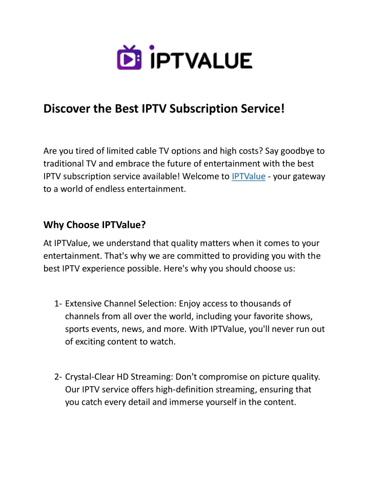 discover the best iptv subscription service