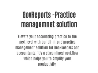 govreports practice managemnet solution