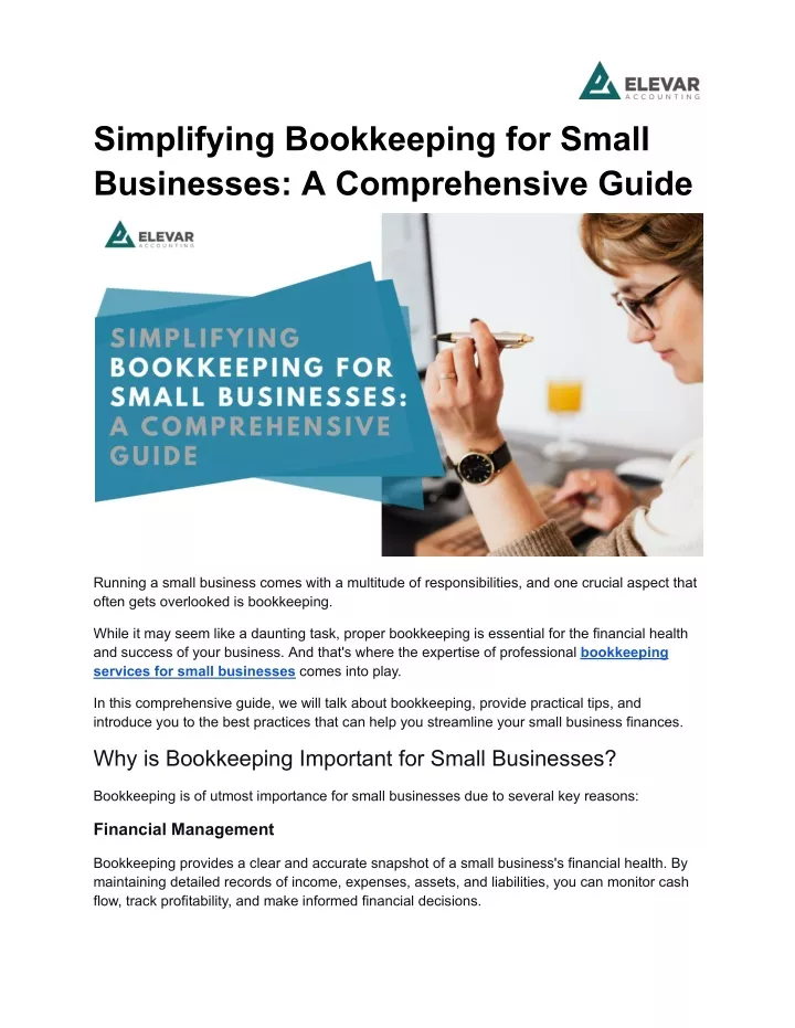 simplifying bookkeeping for small businesses