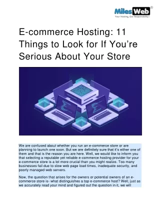 E-commerce Hosting: 11 Things to Look for If You’re Serious About Your Store