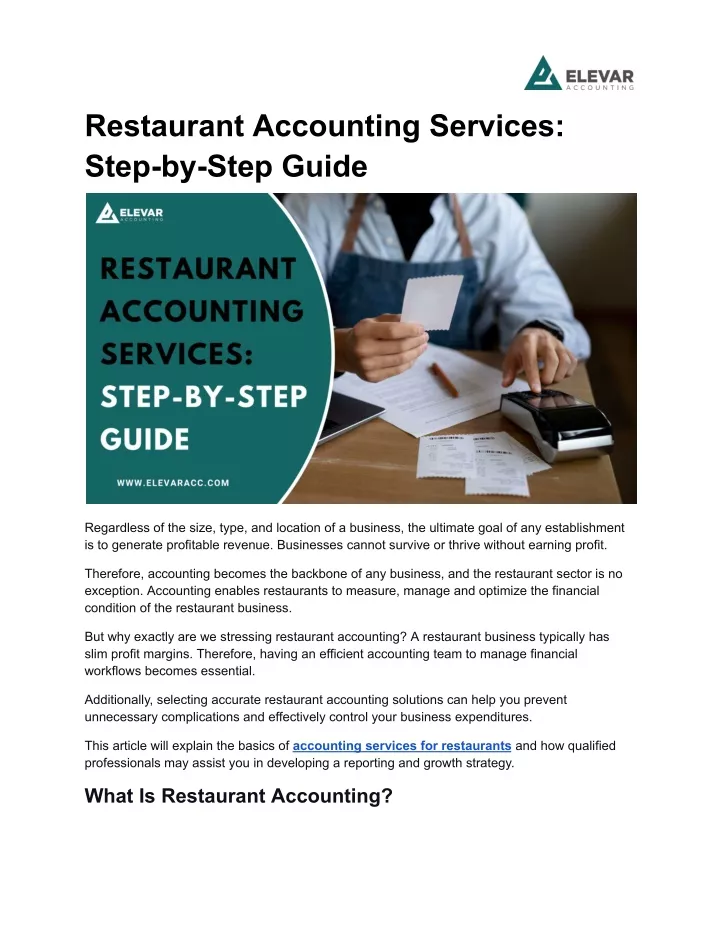restaurant accounting services step by step guide