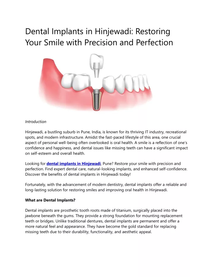 dental implants in hinjewadi restoring your smile