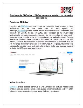 Revisión de BDSwiss - BDSwiss es una estafa o un corredor adecuado