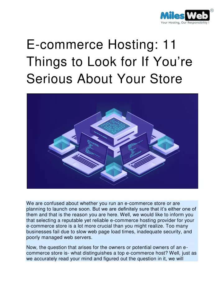 e commerce hosting 11 things to look