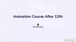 Animation Course After 12th